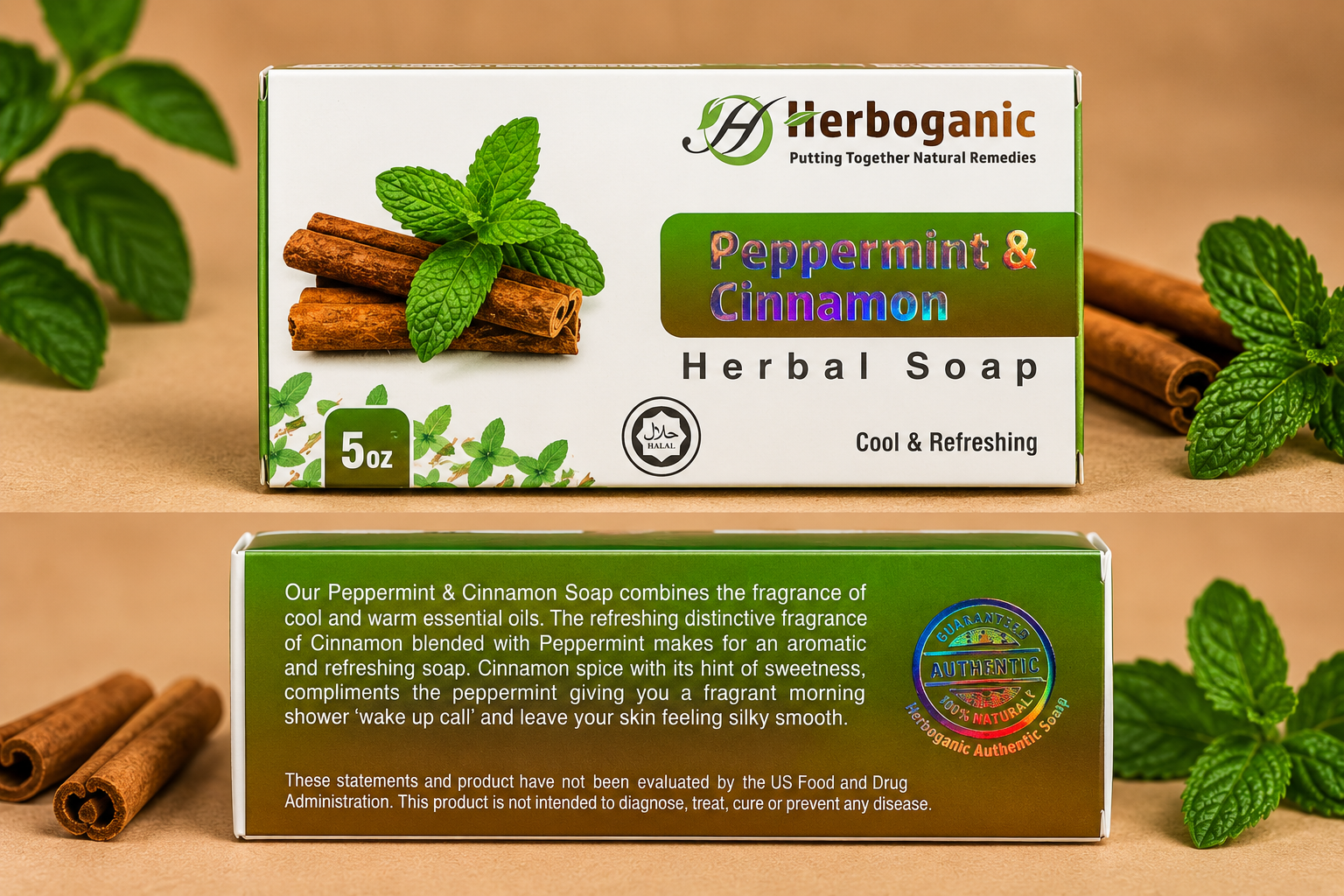 Peppermint & Cinnamon Herbal Soap